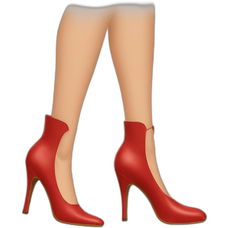 Tall red leather heels with leg emoji