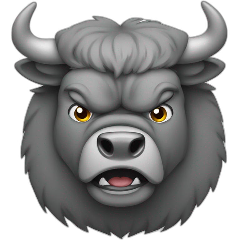 angry gray bull emoji