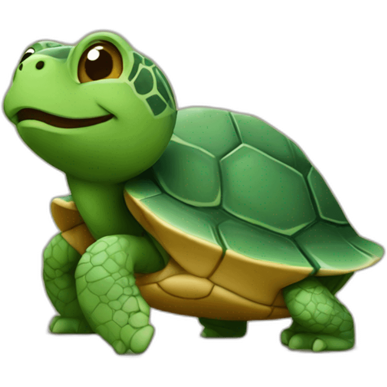 chat sur une tortue emoji