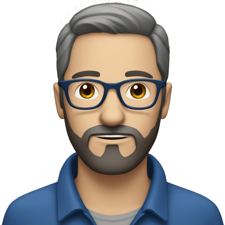 white man with short, dark beard and blue glasses emoji