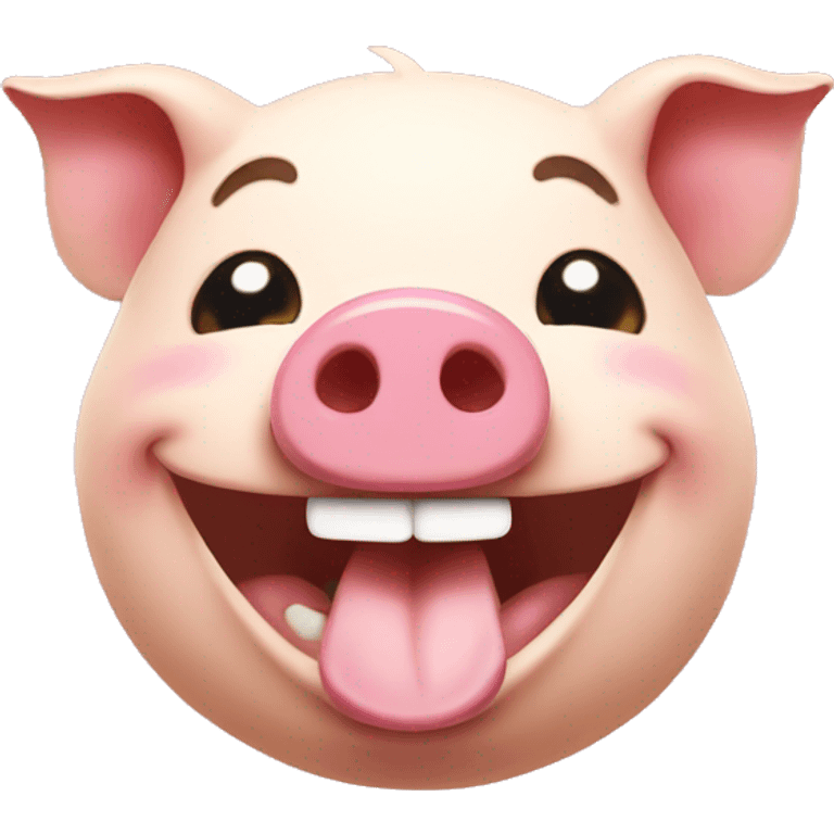 Laughing pig emoji