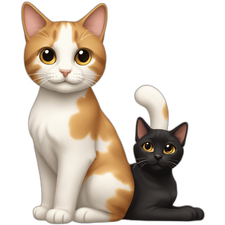 1-cream-calico-cat-and-1-black-calico-female-cat emoji