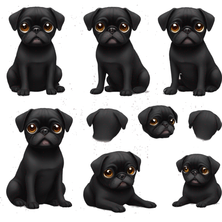 Black pug  emoji