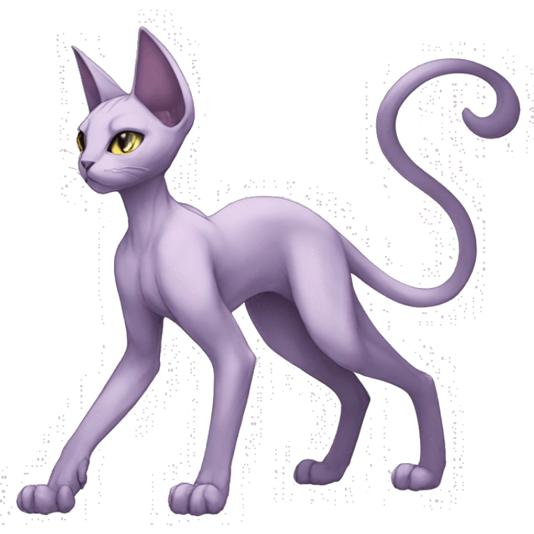 Anthro Mewtwo-Cat-Sphynx-FurSona-Fakemon Nebula Full Body emoji