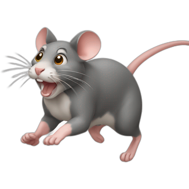 rat with cat running emoji