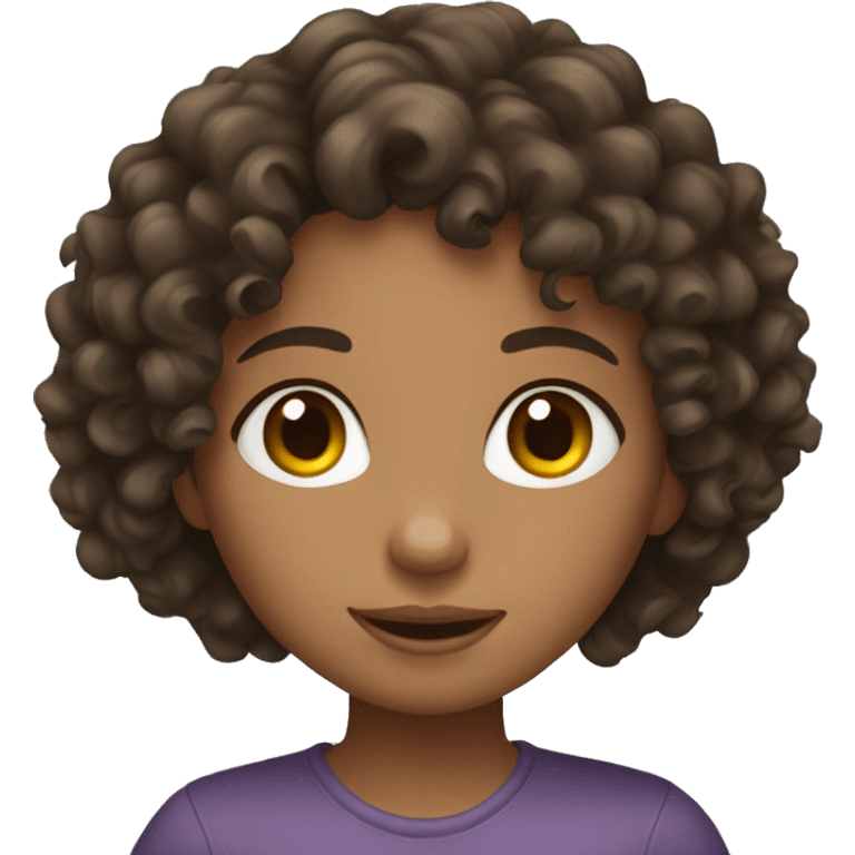 Brunette curly hair girl emoji