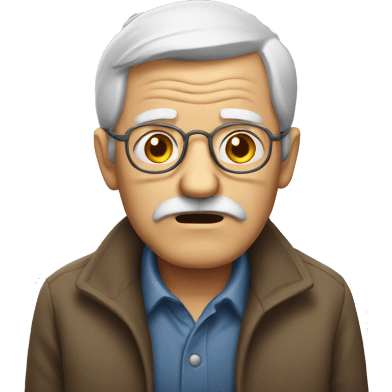 Old man who looks bored emoji