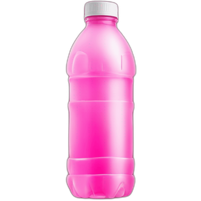 cristaline plastic bottle with pink drink and ice cubes emoji