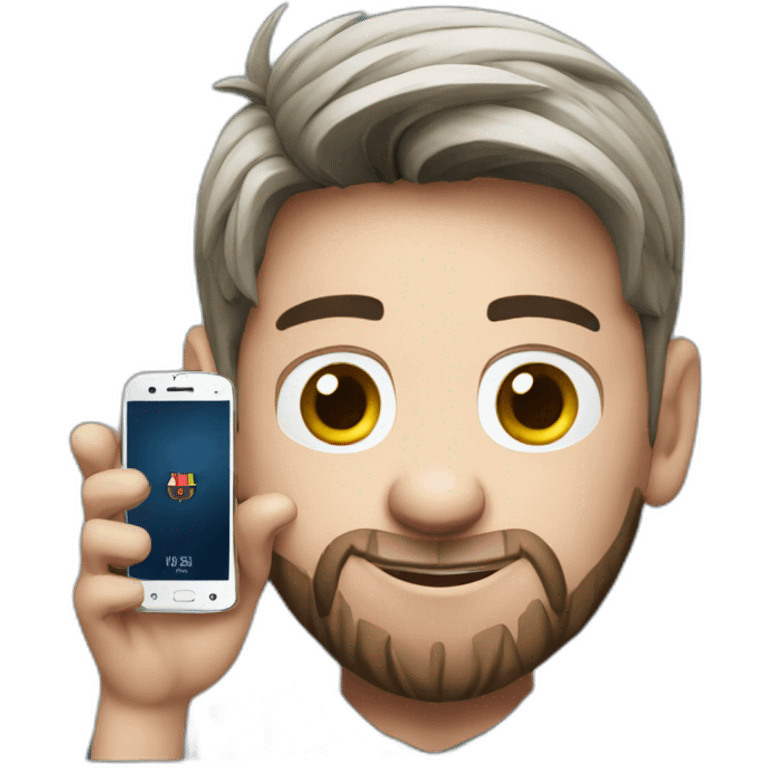 messi with a cell phone  emoji