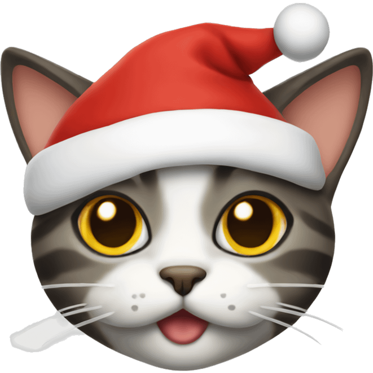 Cat wearing a Santa hat emoji