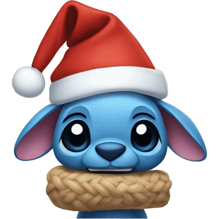 Stitch with Christmas hat  emoji