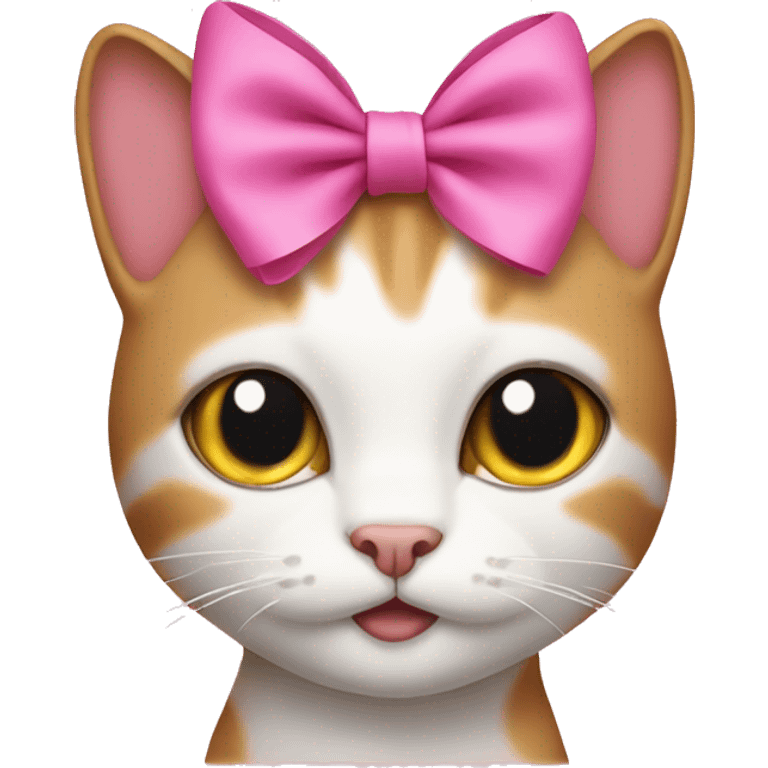 cat with pink bow on head emoji