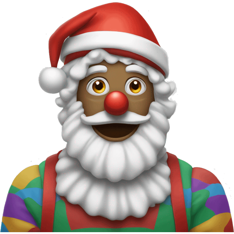 Clown wearing a santa hat emoji