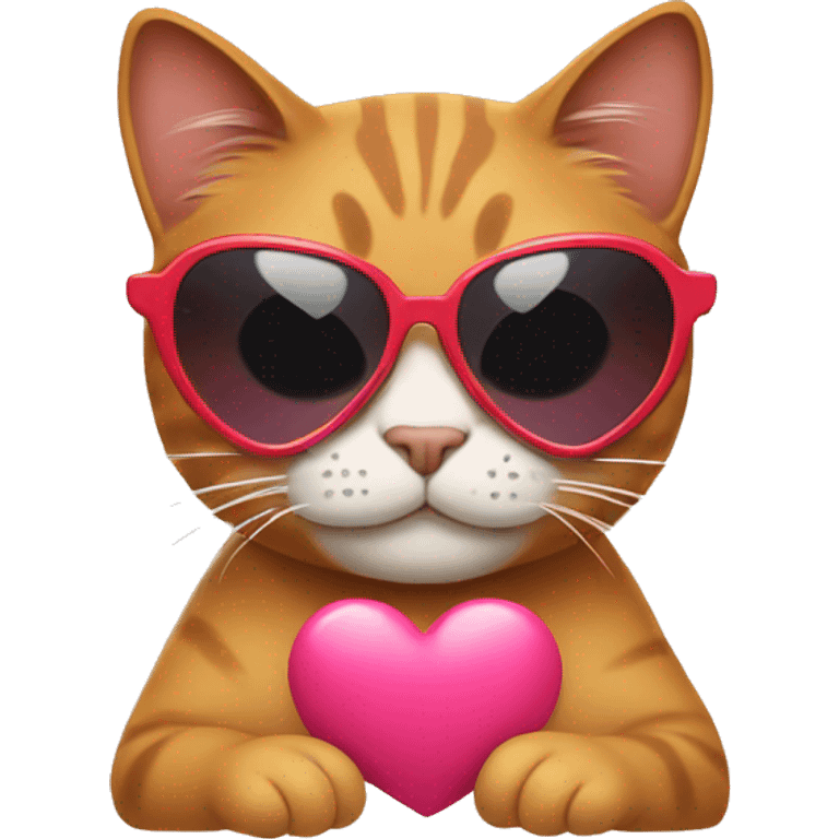 Cat with heart shaped sunglasses emoji