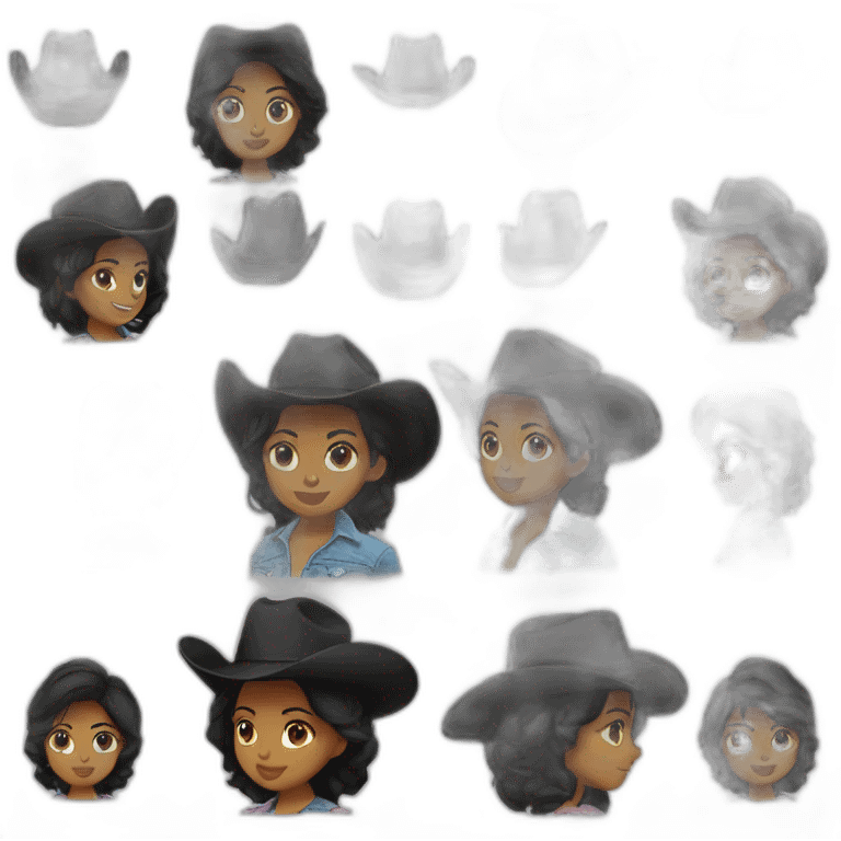 cowgirl straight black hair emoji