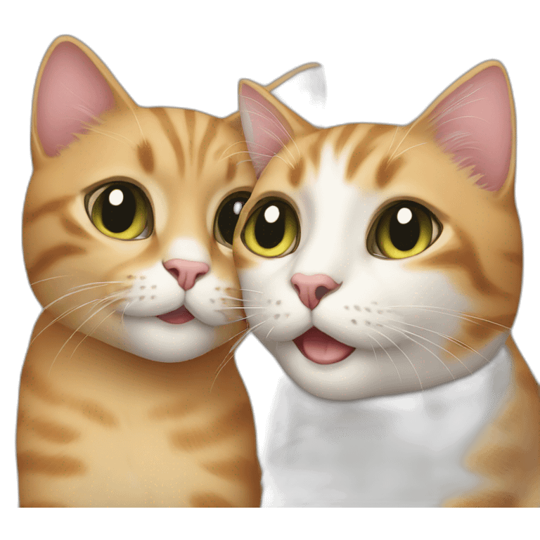 Two cat loving emoji