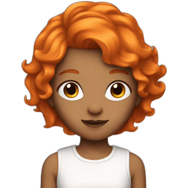 tween with dark orange hair emoji