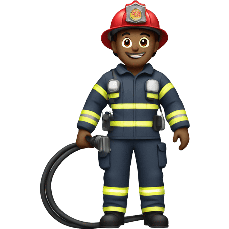 Firefighter holding charging cable  emoji