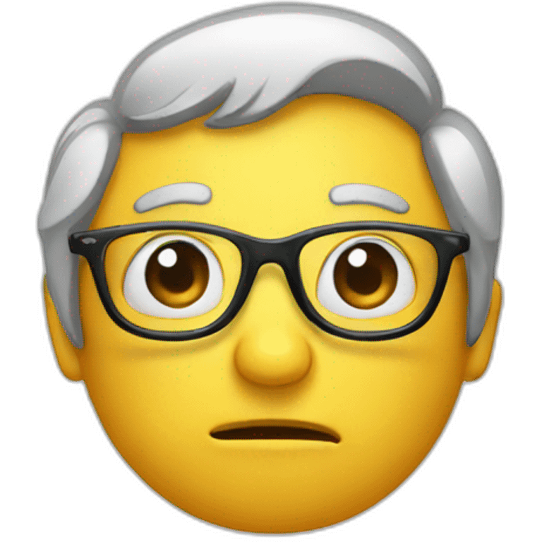 Thinking face with glasses emoji