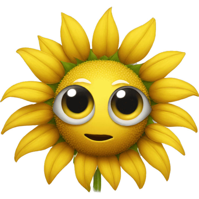 Sunflower with eyes and lips  emoji