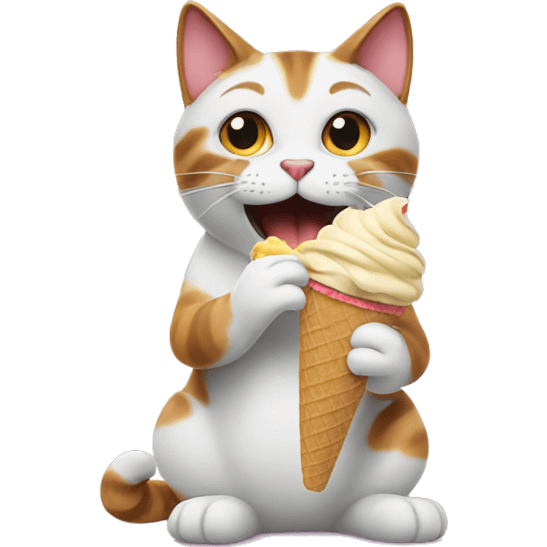 cat eating ice cream emoji