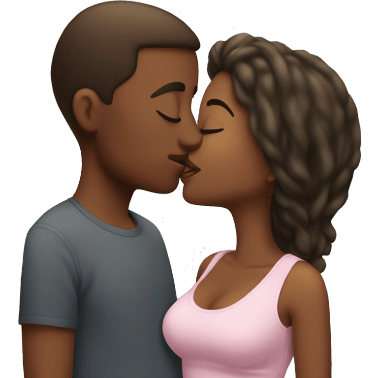 Boy kissing curvy girl emoji