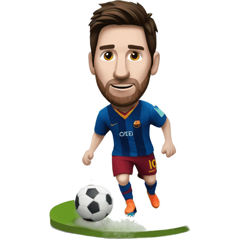 messi playing football emoji