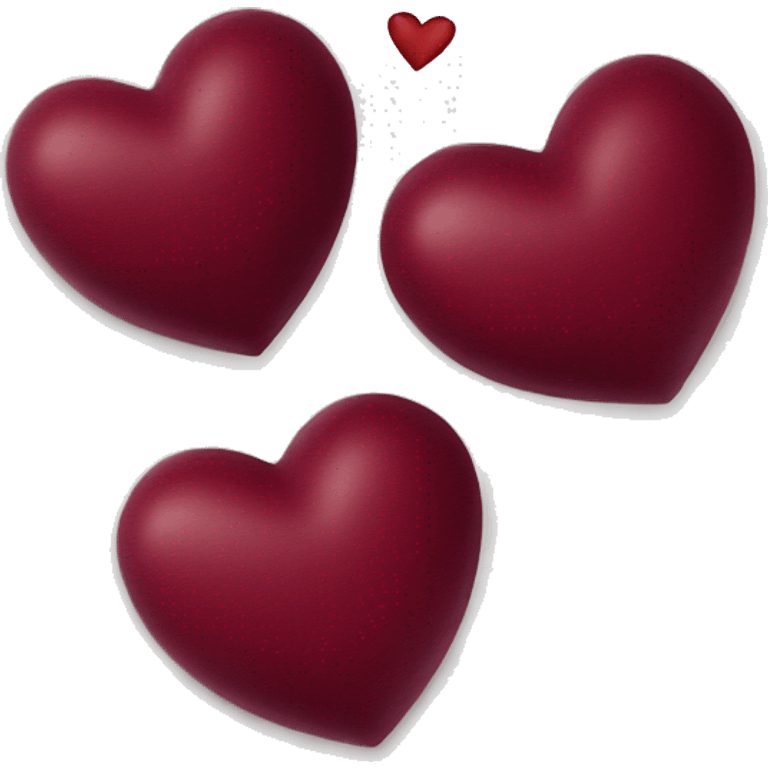 burgundy heart with kisses emoji