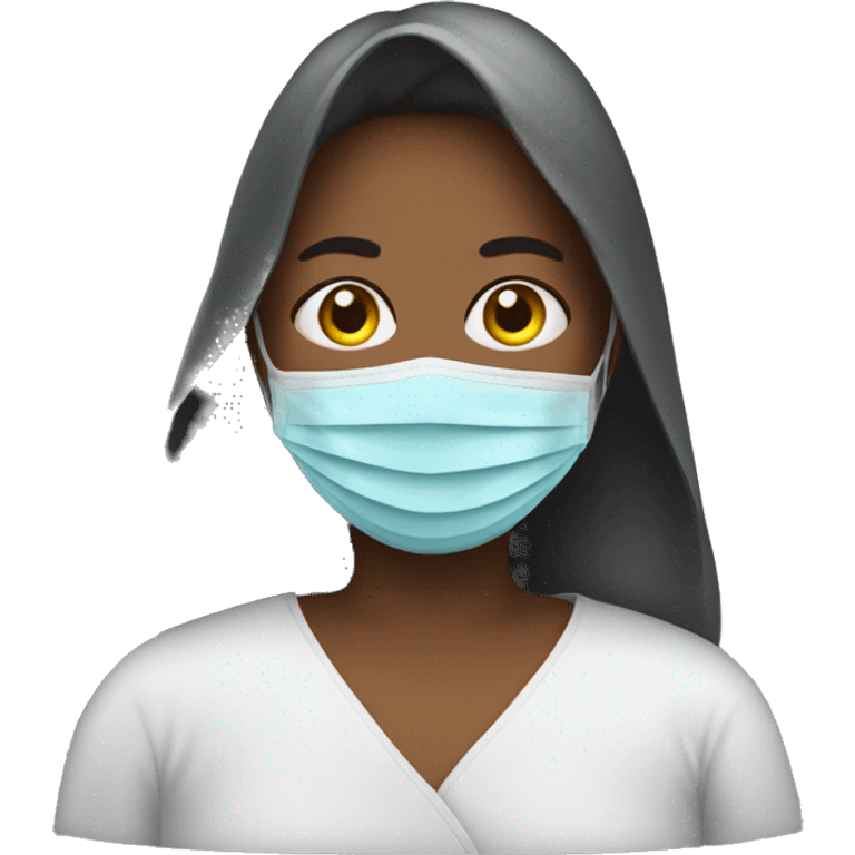 someone in a contact gown and a mask emoji