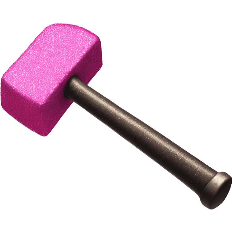 glittery pink hammer emoji