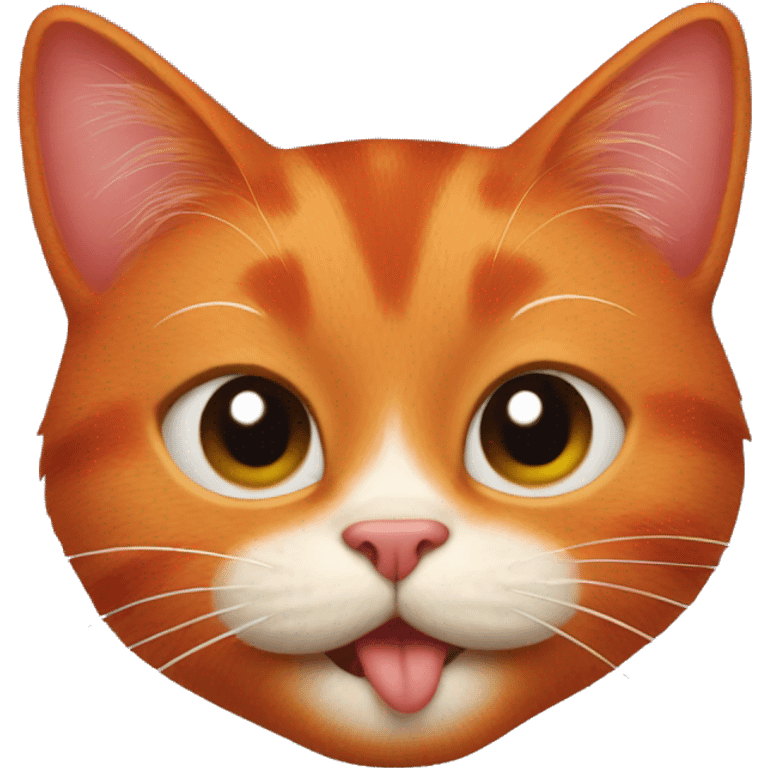 Red cat sends kiss emoji