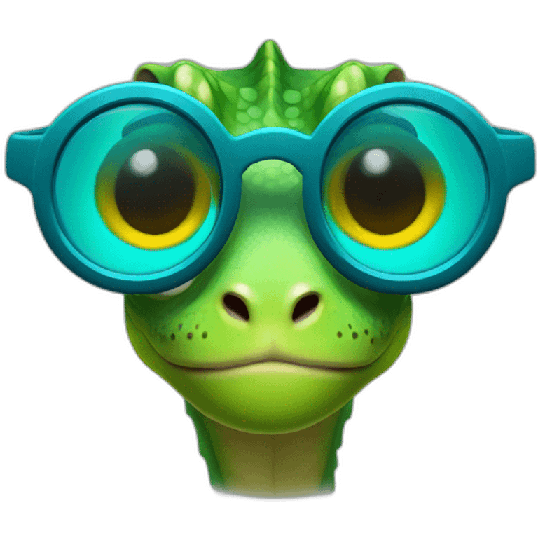 camaleon con gafas  emoji