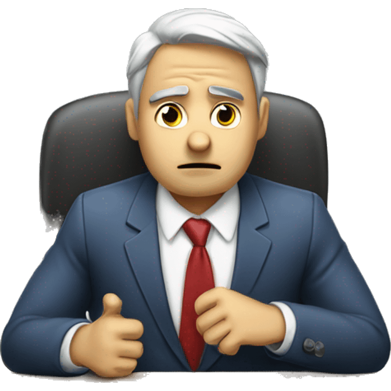 stressed business man waiting for call emoji