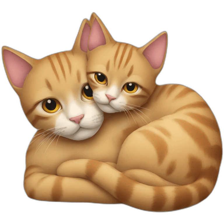 Two cats cuddling emoji