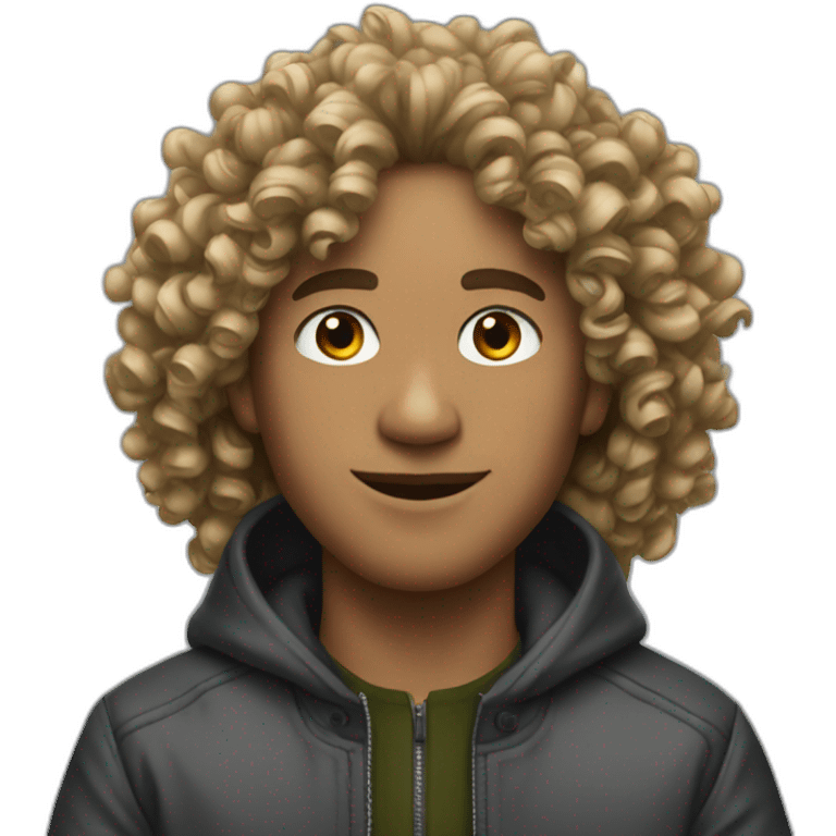 curly guy in a supreme jacket emoji