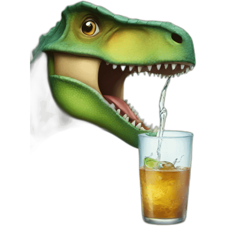 dinosaur having a drink emoji