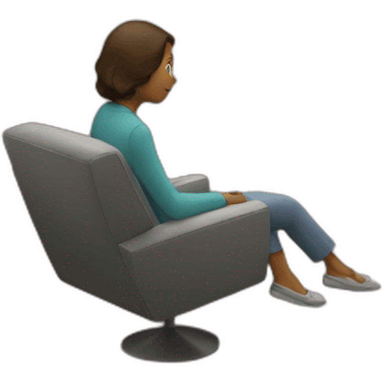 A woman seeing tv emoji