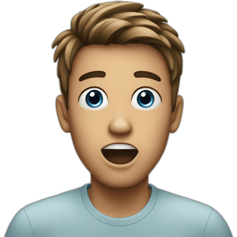 An emoji of a surprised teenager with a blue face. emoji