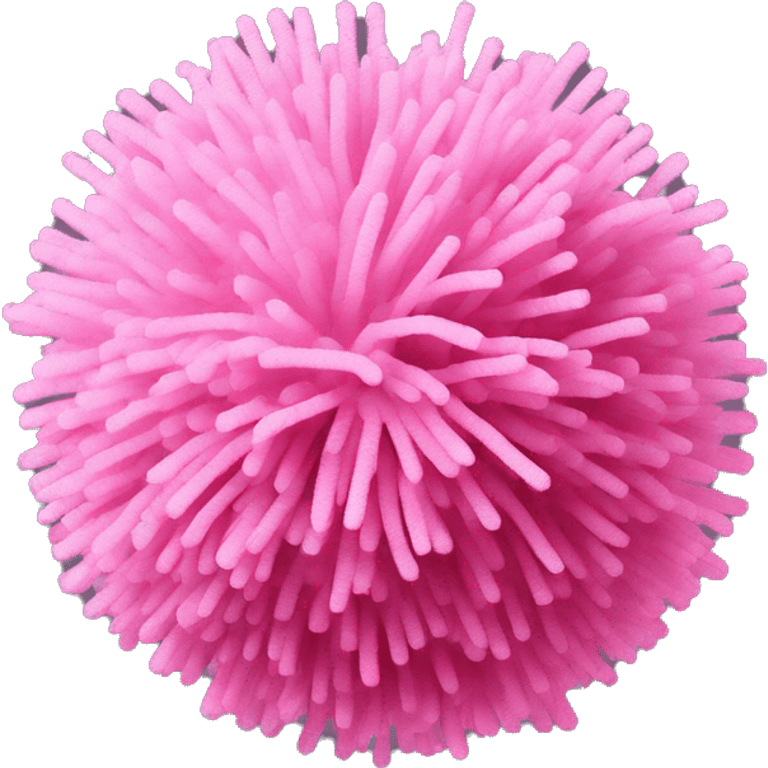 Realistic pink varsity spirit pom poms isolated. emoji