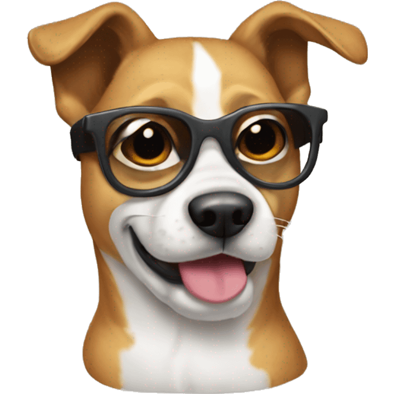 Perro con gafas emoji