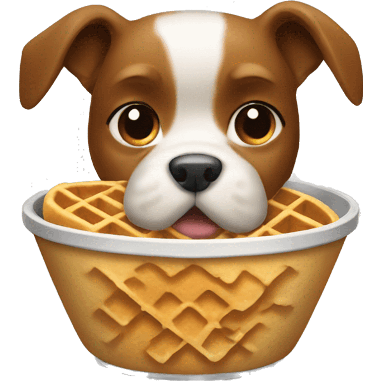 dog bowl with waffle emoji