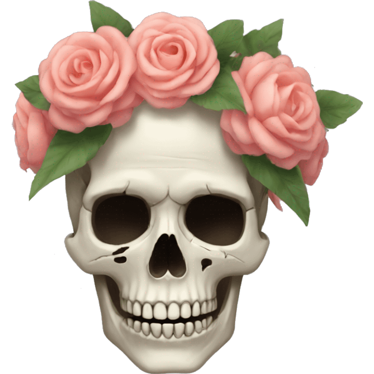 skull flower crown emoji