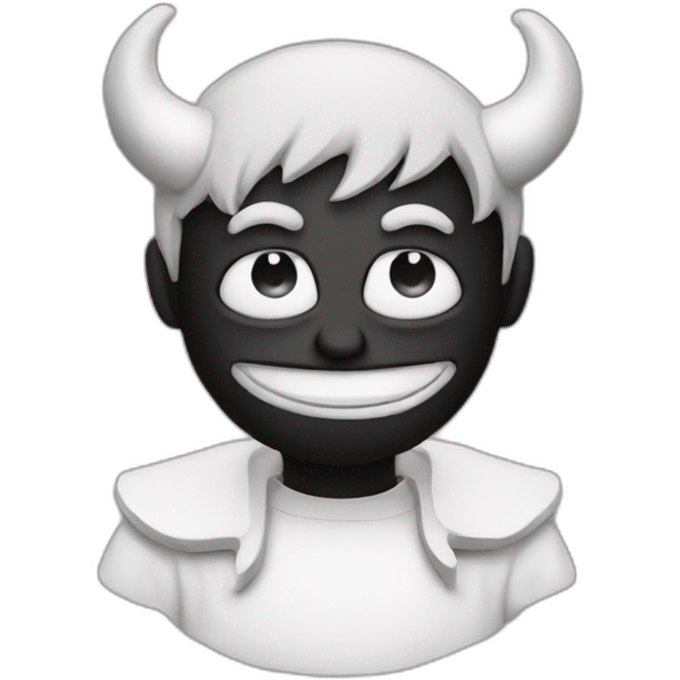 sad Satan, black and white emoji