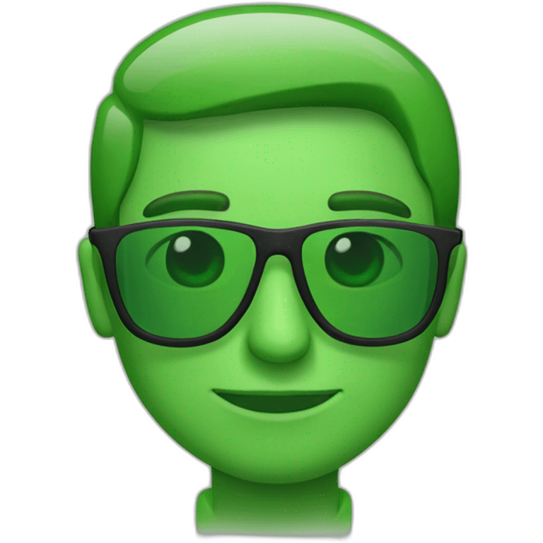 hombre rubio con lentes de sol verdes emoji