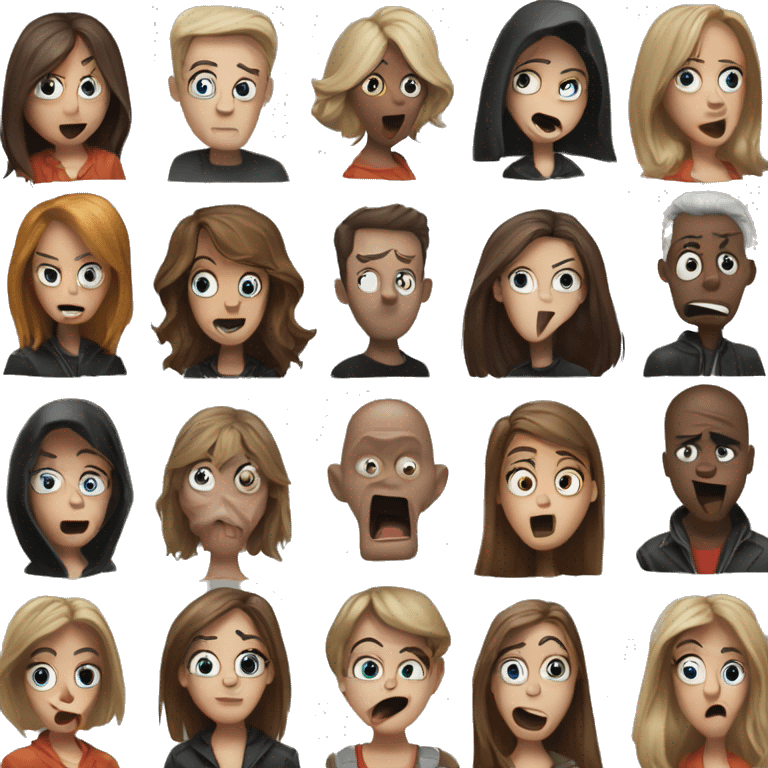 fais moi 50 emoji dans le thème du film Scream emoji