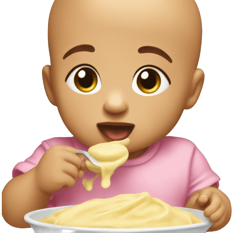 Baby eating purée ￼ emoji