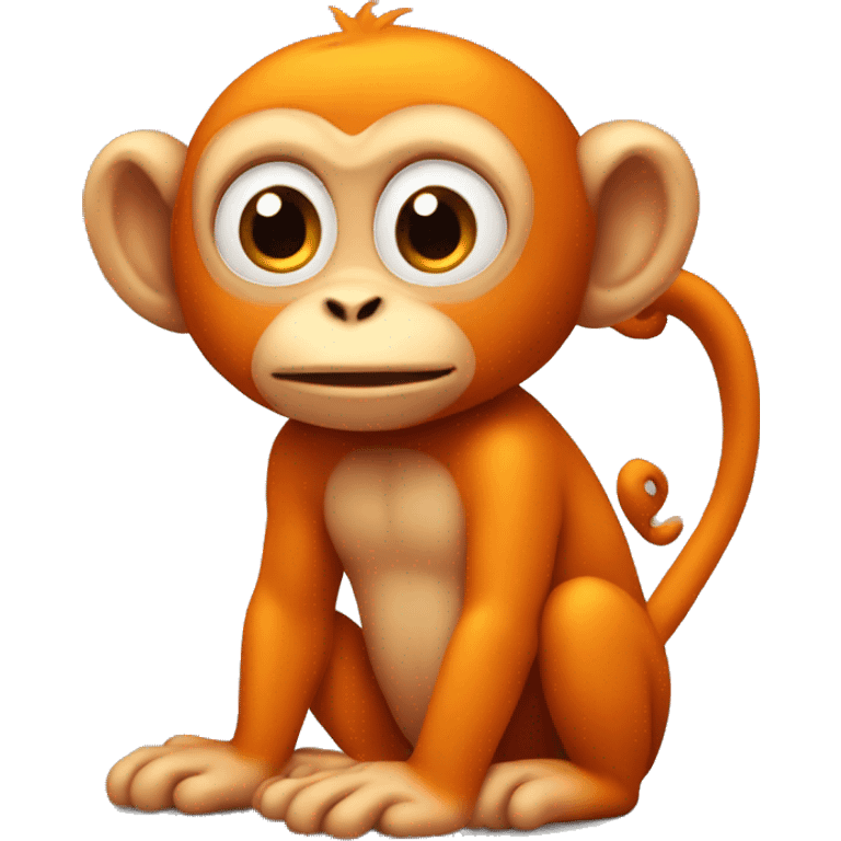 orange cute little monkey emoji