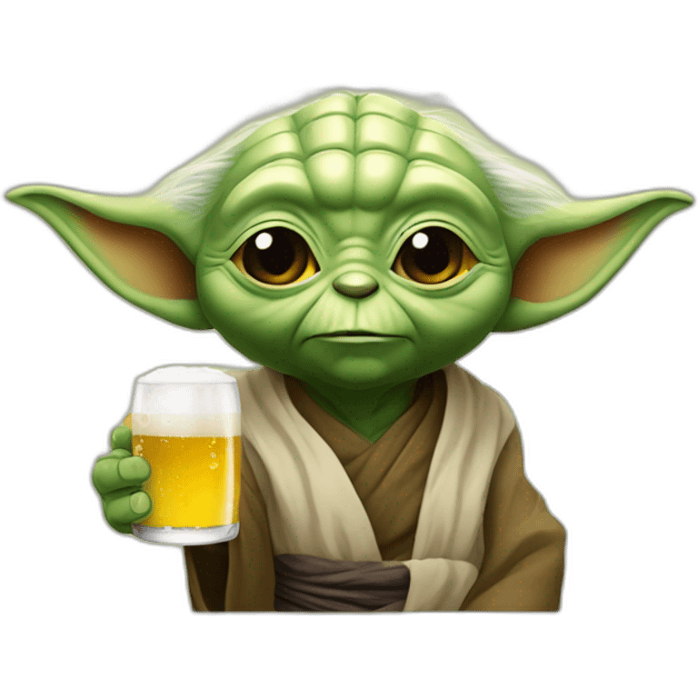 Yoda drink a beer emoji