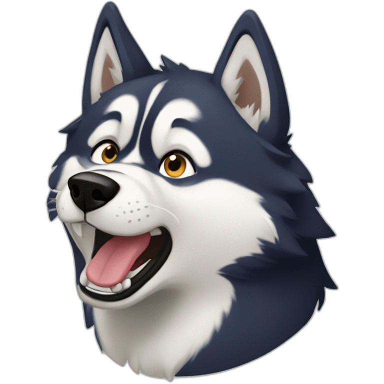 A husky slapping his face emoji