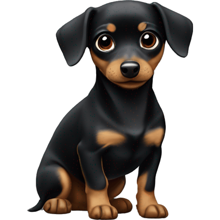 cute black chiweenie ￼ emoji